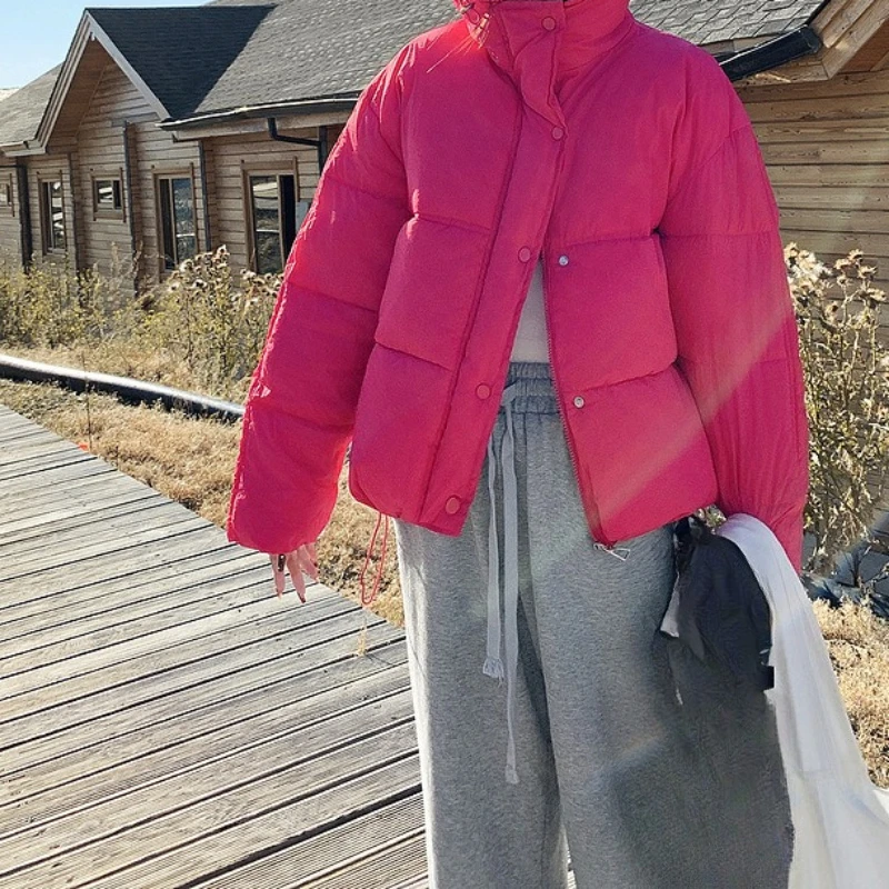 

Cotton Women's 2024 Winter Loose Thick Short Hooded Short Coat