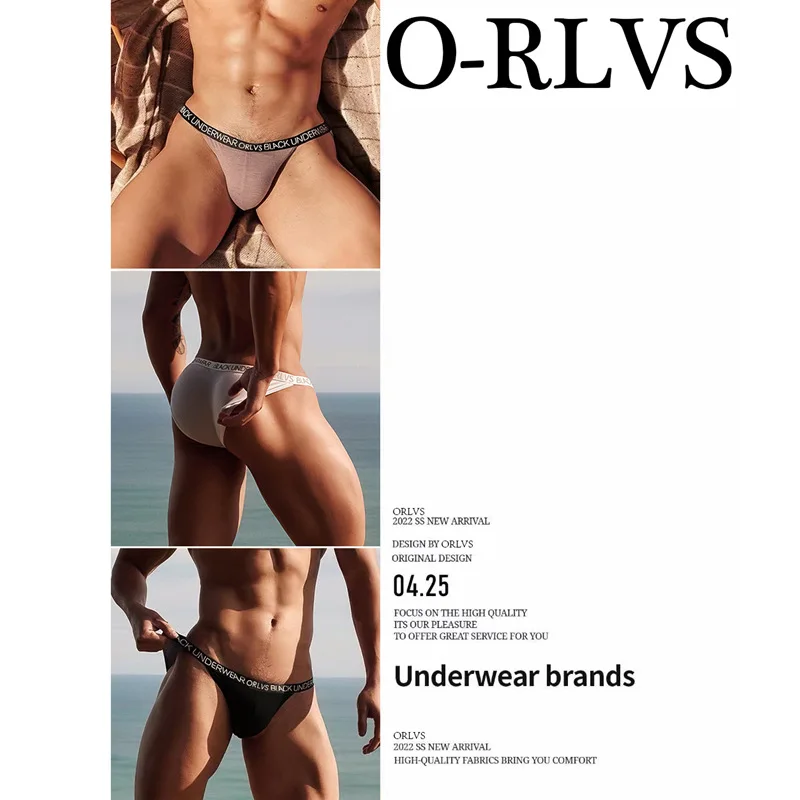 ORLVS High Crossed Triangle Low Waist Underwear Modal Breathable Tight Underwear Trendy Men\'s OR6102