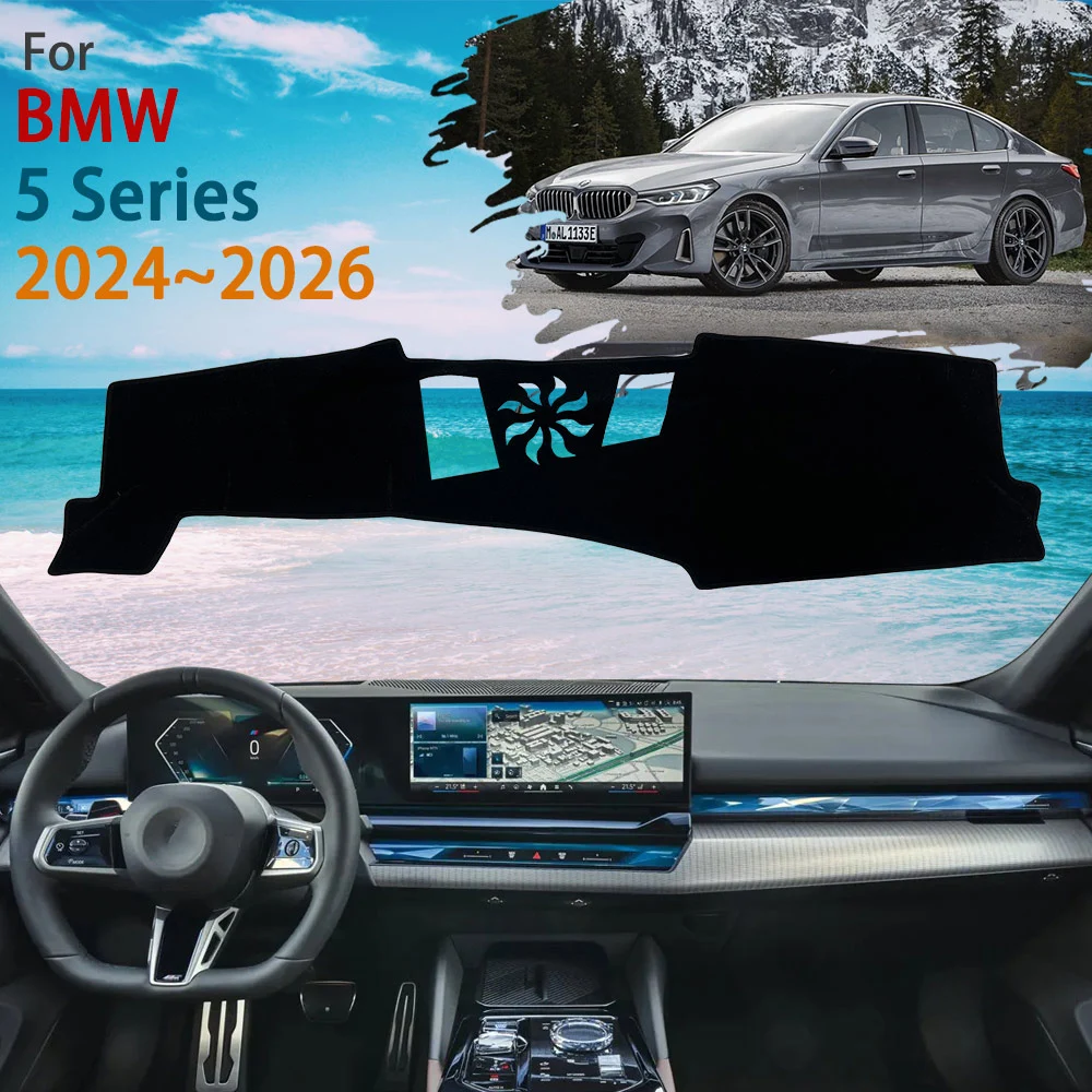 

Dashboard Cover Dash Mat for BMW 5 Series 2024~2026 G60 G61 G68 Anti-slip Cushion Anti-UV Sunshield Pads Car Liner Anti-Slip Mat