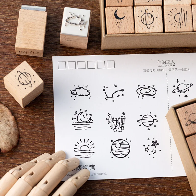 Yoofun Large Size Vintage Dream in Bottle Wooden Stamp Journaling Scrapbooking DIY Wood Bottles Stamp Retro Stationery