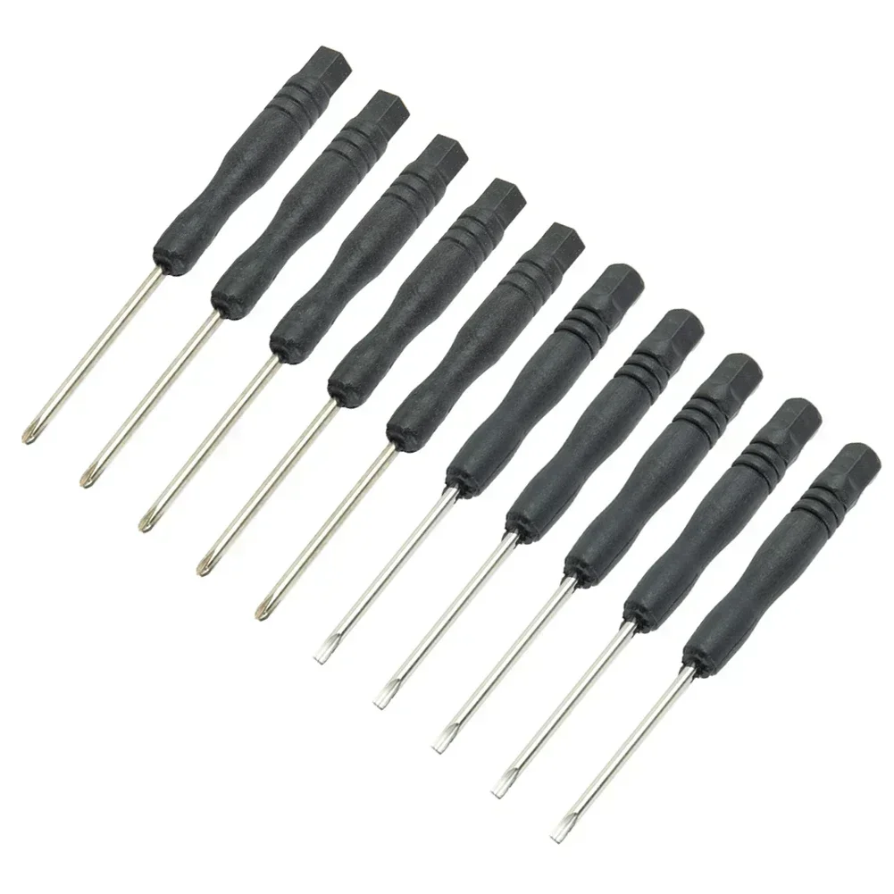 10Pcs 3.22Inch Small Screwdriver Set Repair Tool Slotted Cross Screwdrivers 2mm Mini Cross/Slotted Screwdriver Hand Tool