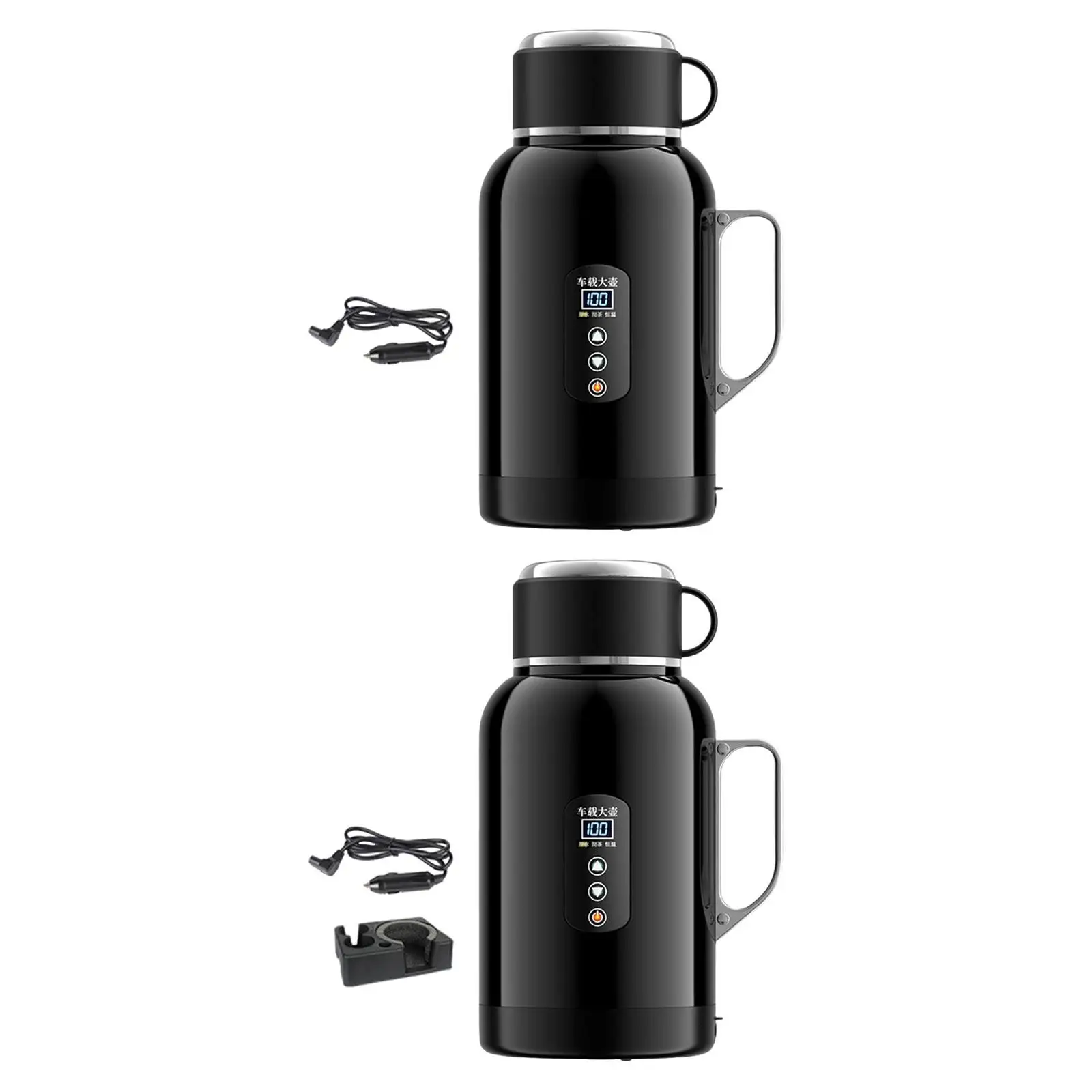 1400ml Car Electric Kettle 12V 24V 6.8x11.2inch Fast Heating Speed Leakproof Lid