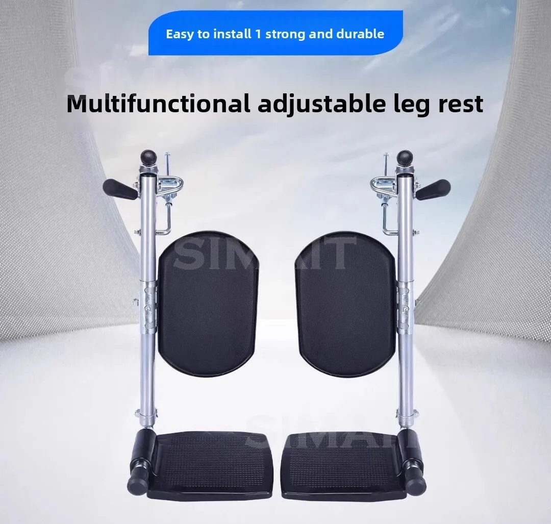 Left & Right Full Leg Support Footrest Pedal for Wheelchair | Straight Leg Hanging Protection Board Pair