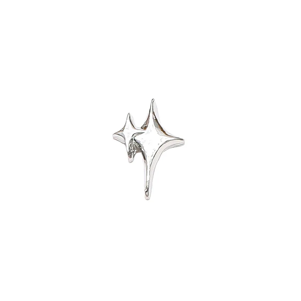 10pcs Japanese Star Nail Art decorazioni accessori Luxury Silver White-K Alloy meel Four Star Nail Charms Jewel Mancure Parts