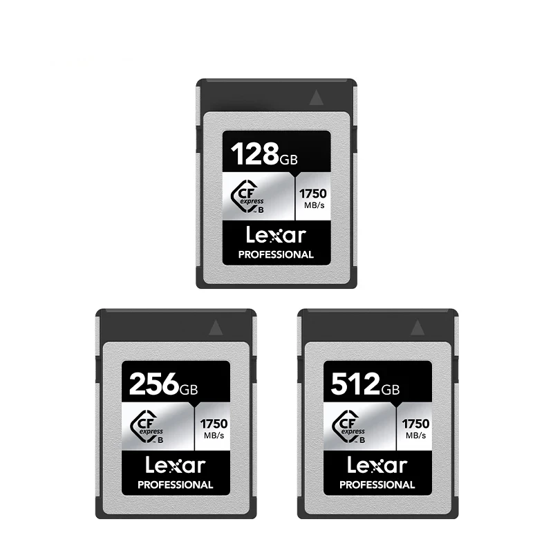 CFexpress Type B Memory Card 128GB 256GB 512GB Silver High Speed RAW 4K Video for DSLR Digital SLR Camera Storage Compact Fast