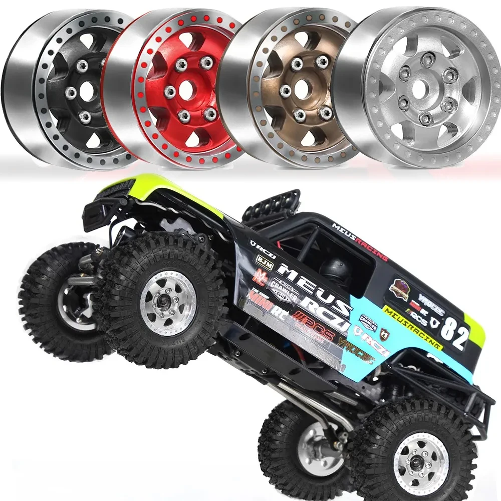 

4pcs 1 Inch Metal Wheels Upgrade Hub Rim for 1/18 Rc Crawler Car Traxxas Trx4-m Trx4m Bronco Defender Axial Scx24 Fms Upgrade