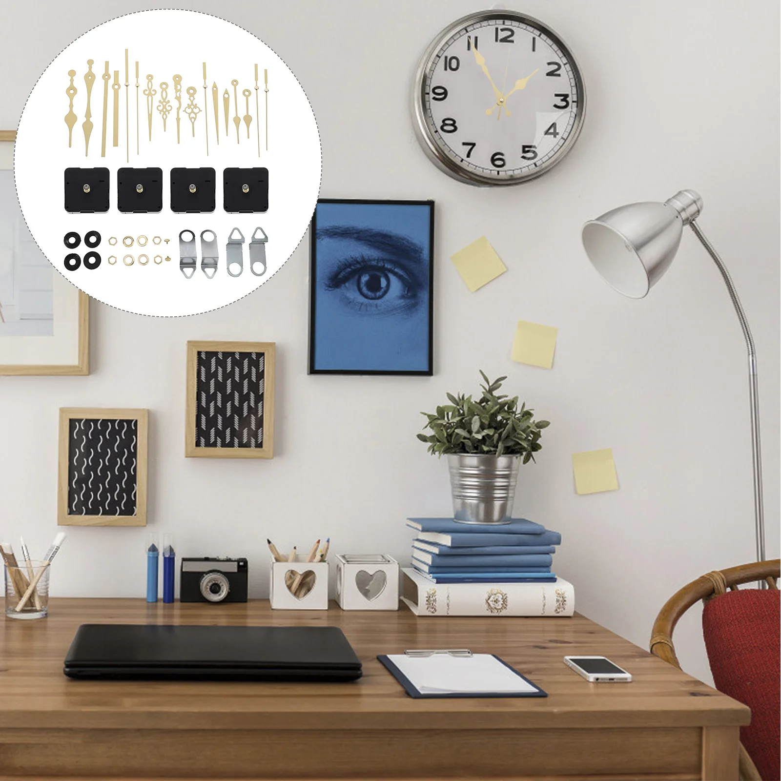 

4Sets DIY Clock Movement Replacement Durable Quartz Wall Clock Mechanism Kit Silent Precision Parts for Home Clocks