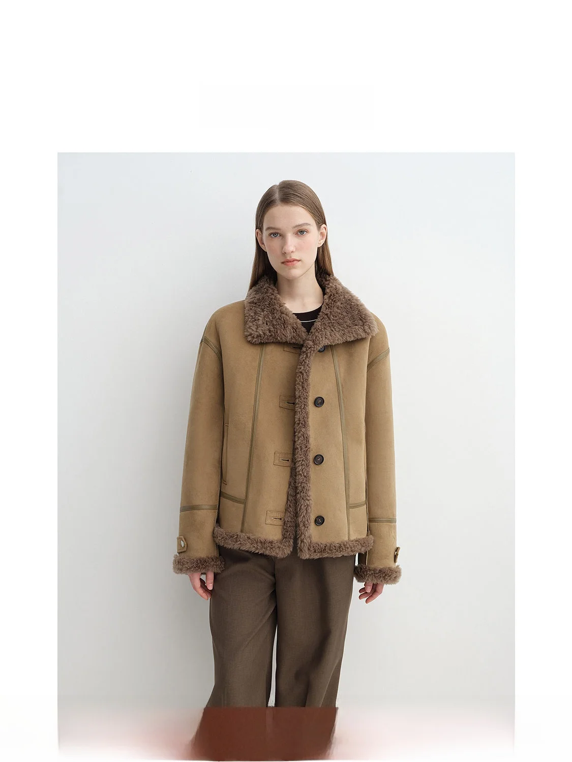 

LeTrans eepskin Faux Leather Jaet Stand Collar Asymmetrical Hem Long Sve Casual Sle Women's Coat Winter Outerwear
