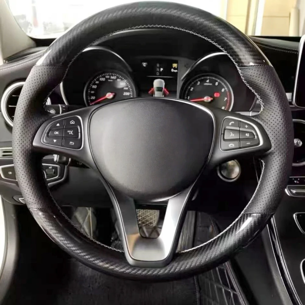 

Изготовленный на заказ оплетка на руль автомобиля, 100% подходит для Mercedes Benz W176 W246 W205 C117 C218 W447, автомобильная продукция, обертка рулевого управления