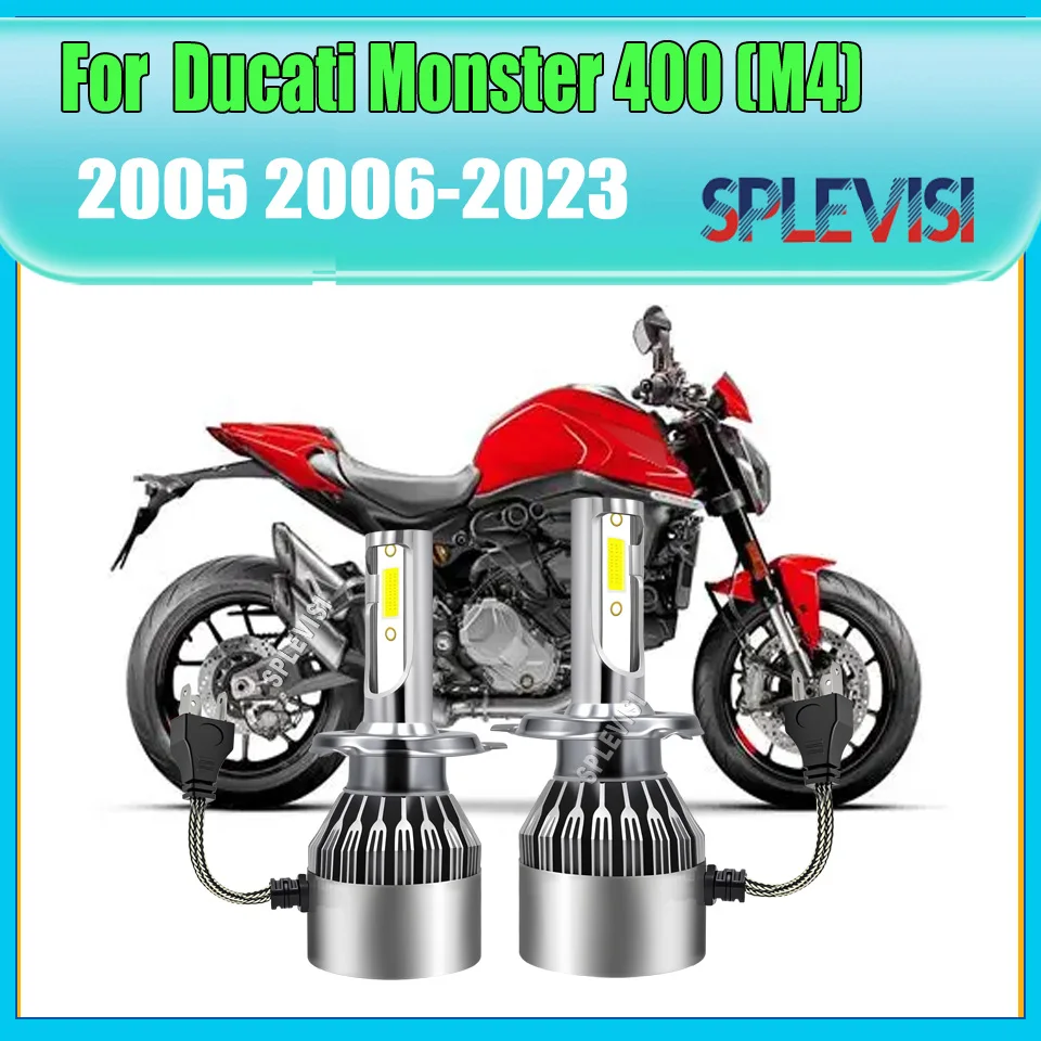 

H4/9003 Light Bulbs Headlamp Cooling Fan Plug and Play - For Ducati Monster 400 (M4) 2005 2006 2007 2008 2009 2010 2011-2023