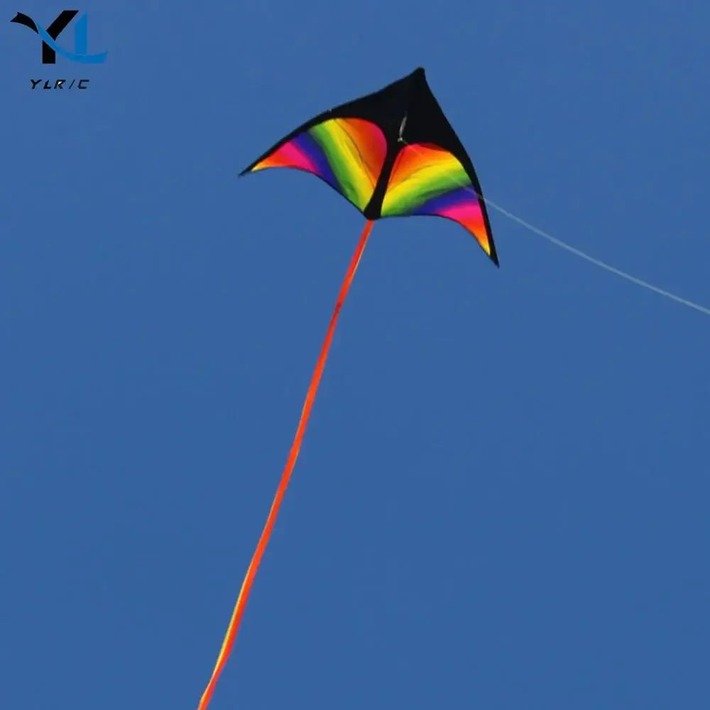 2x3m Tail Big Triangle Kite Large Kite Toy with Wire Board Easy To Fly Colorful Flight Kite Enhance Coordination for Boys Girls