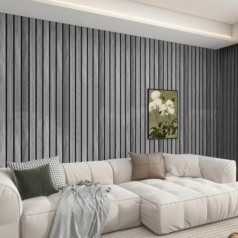 Self Adhesive Wood Grain Wall Panel Waterproof Grille Sticker for TV Background Living Room Bedroom Home Decoration Home Decor