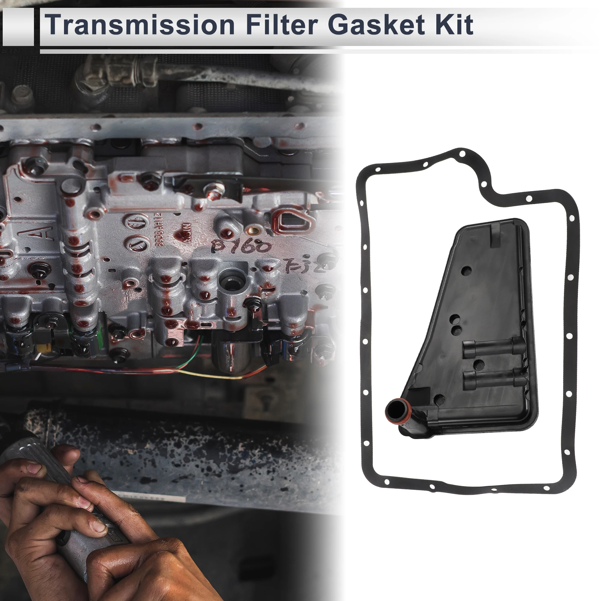 Kit de junta de filtro de transmisión de motor UXCELL para Ford Excursion 2000-2005 Kit de filtro de transmisión automática No.YC3Z7A098BA
