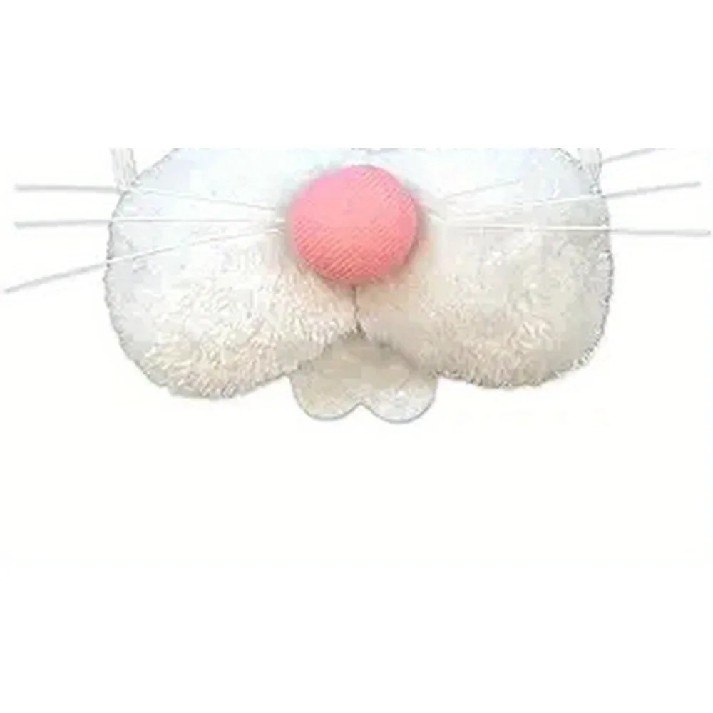 PESENARPlush Bunny Nose Suministros para fiesta de Pascua Accesorios para disfraces de Halloween Blanco Rosa