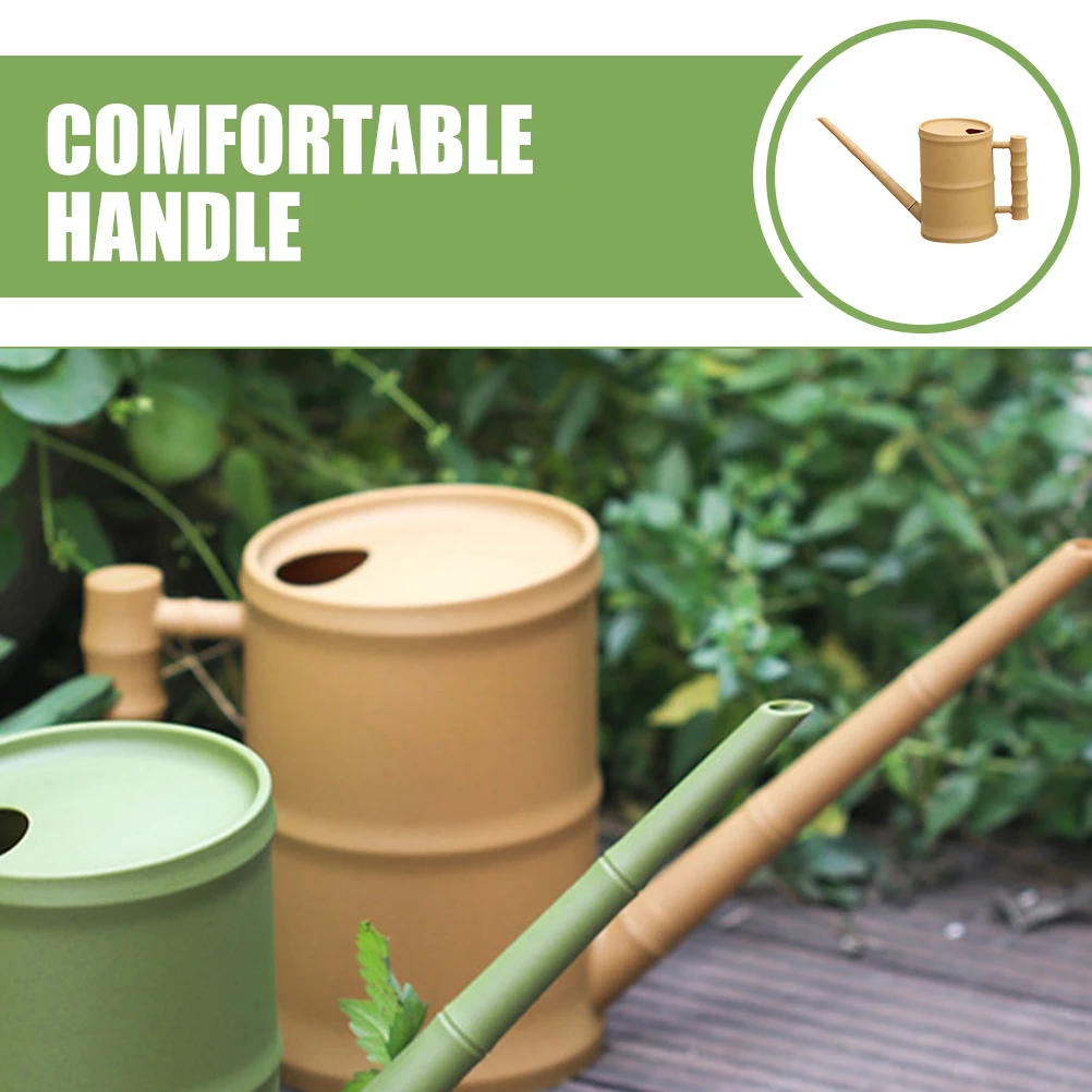 

1.6L Retro Bamboo Style Long Spout Watering Can Durable Ergonomic H Plants Garden Flower Pot Sprinkler