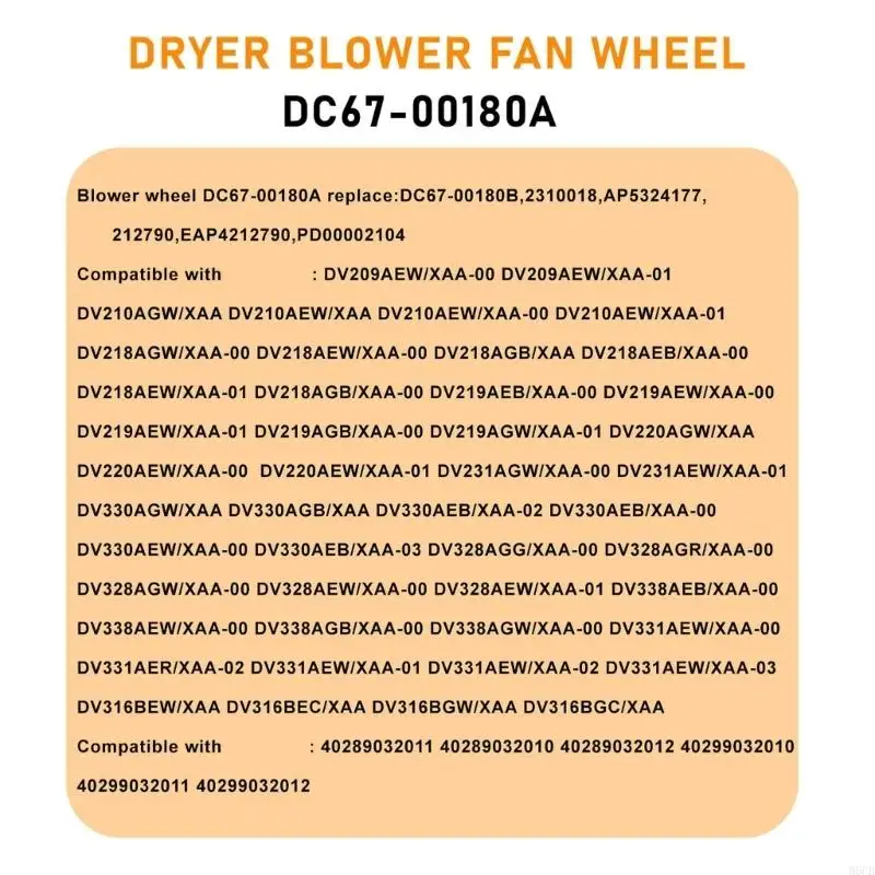 M6CB Rustproof Plastic Dryer Blower Impeller Wheel Suitable for Noise Control