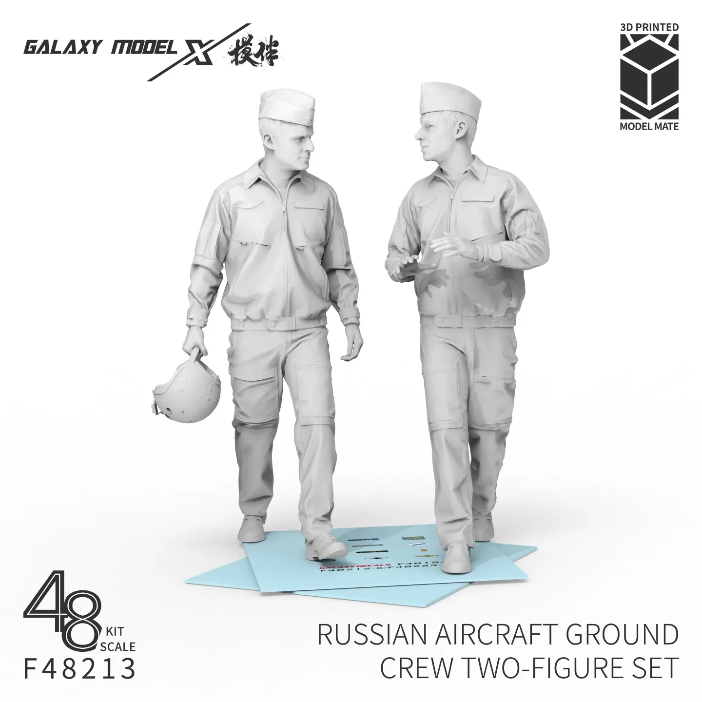 Galaxy 1/48 Scale 3D‑Printed Russian Aircraft Ground Crew 2‑Figure Set, Diorama Accessory for Military Model Hobby Builders