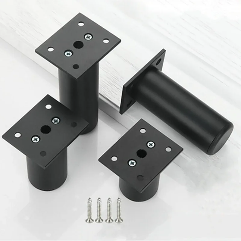 1Pcs H8-12cm Adjustable Furniture Replacement Legs, Aluminum Alloy Support Feet Cabinet Sofa TV Cabinet Legs Black