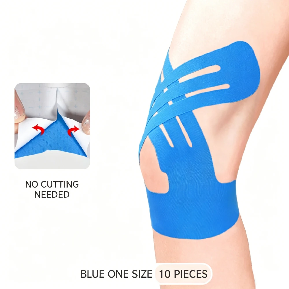 10PCS Elastic Breathable Kinesiology Athletic Tape, Muscle Support Physio Tape for Runner’s Knee & Patellar Tendon Relief