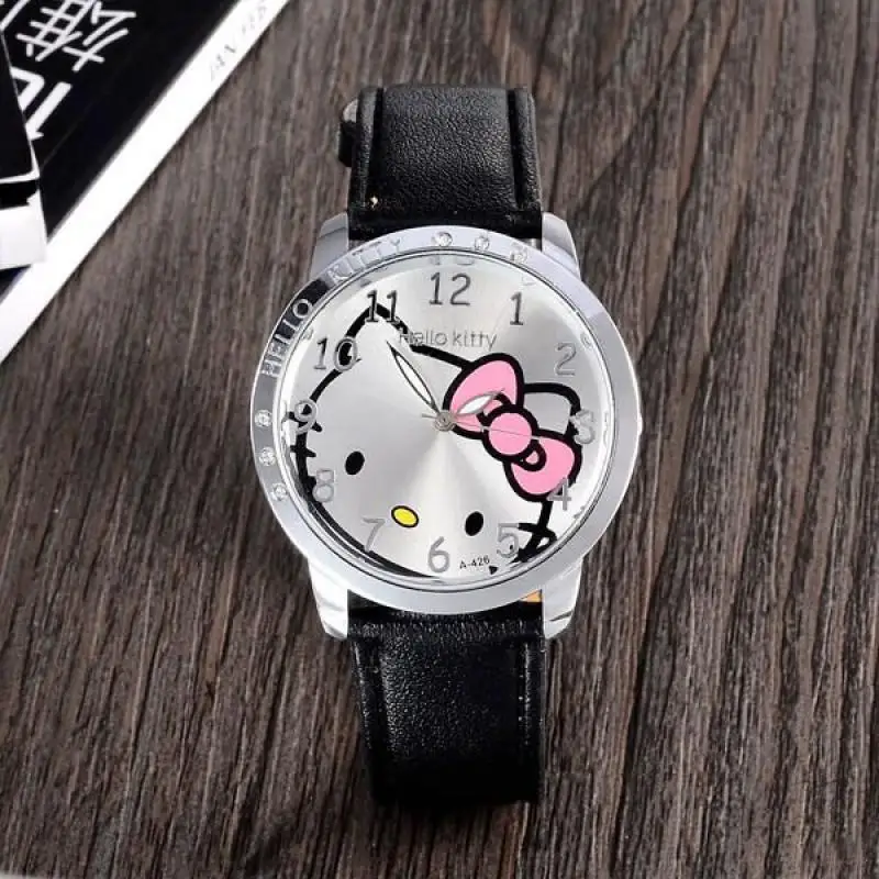 Anime Sanrio Hello Kitty Quartz Wristwatches Children Kawaii Girls Bracelets Watches Women Fashion Student Birthday Gifts