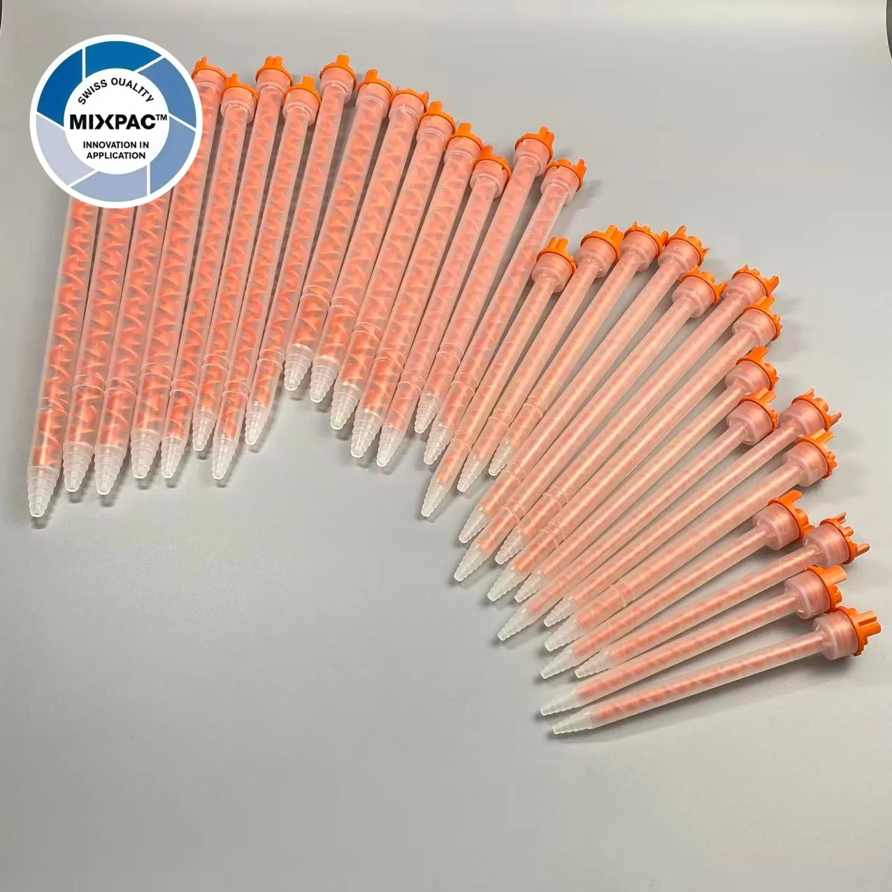 MIXPAC Static Mixer Tube F-Series MFHX 06-32T MFHX 10-32T Mixing Nozzle Disposable Processing MFHX 10-24T MFHX 13-24T