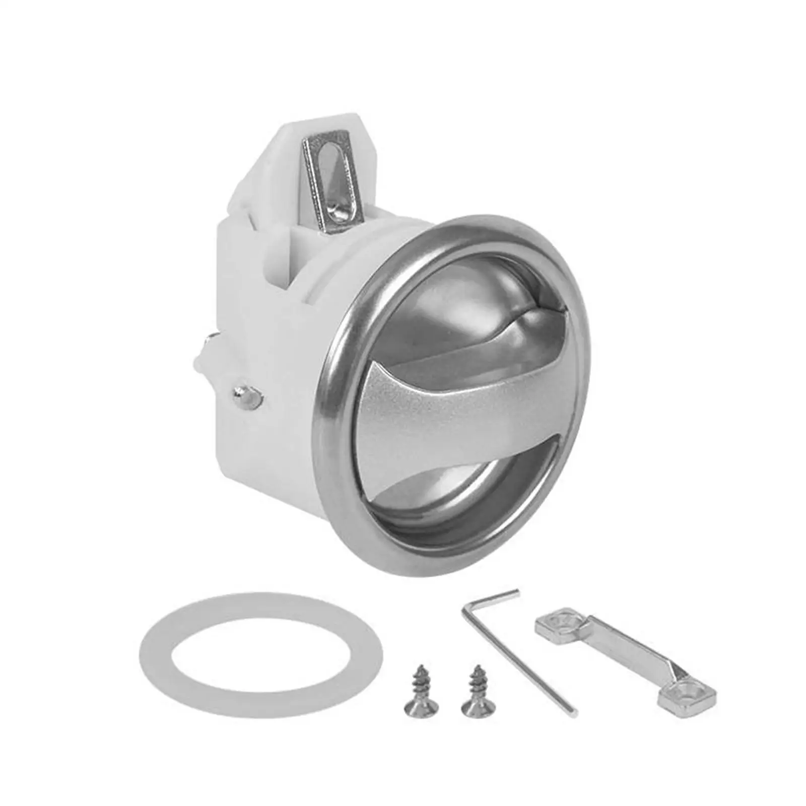 Generic Round Recessed Door Lock Wear Resistant Convenient Sturdy Knob Type Door Lock for Cabinet Repairing Bathroom Drawer