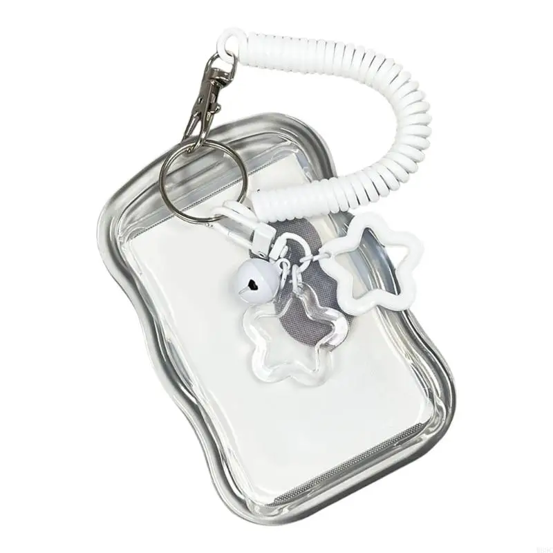 W89C Clear Card держатель с пружинной строкой прозрачной карты Защитник для водонепроницаемы