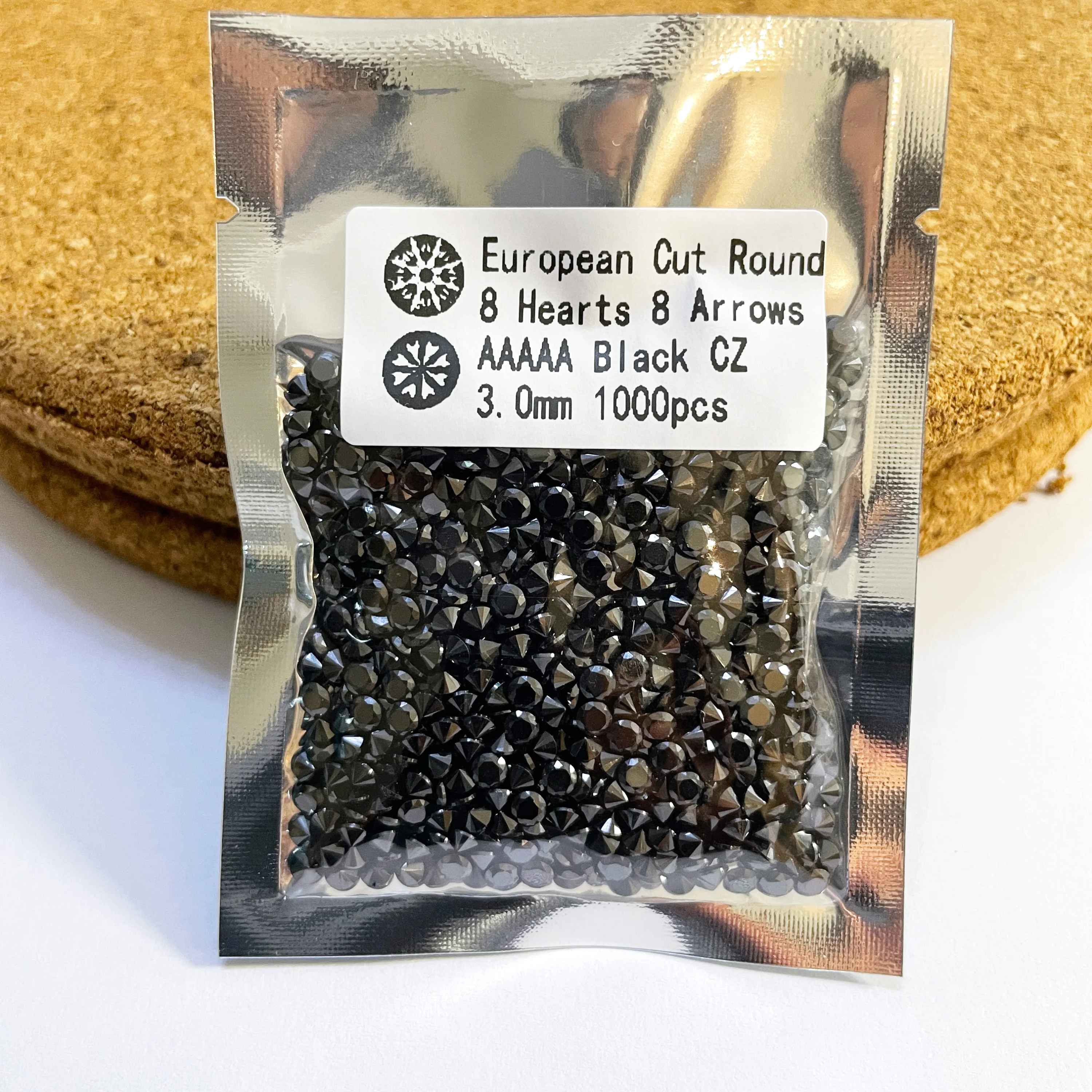 Black Color AAAAA Round Cubic Zirconia Stone  100pcs~10000pcs Loose CZ Synthetic Gems For Jewelry Earrings DIY Making