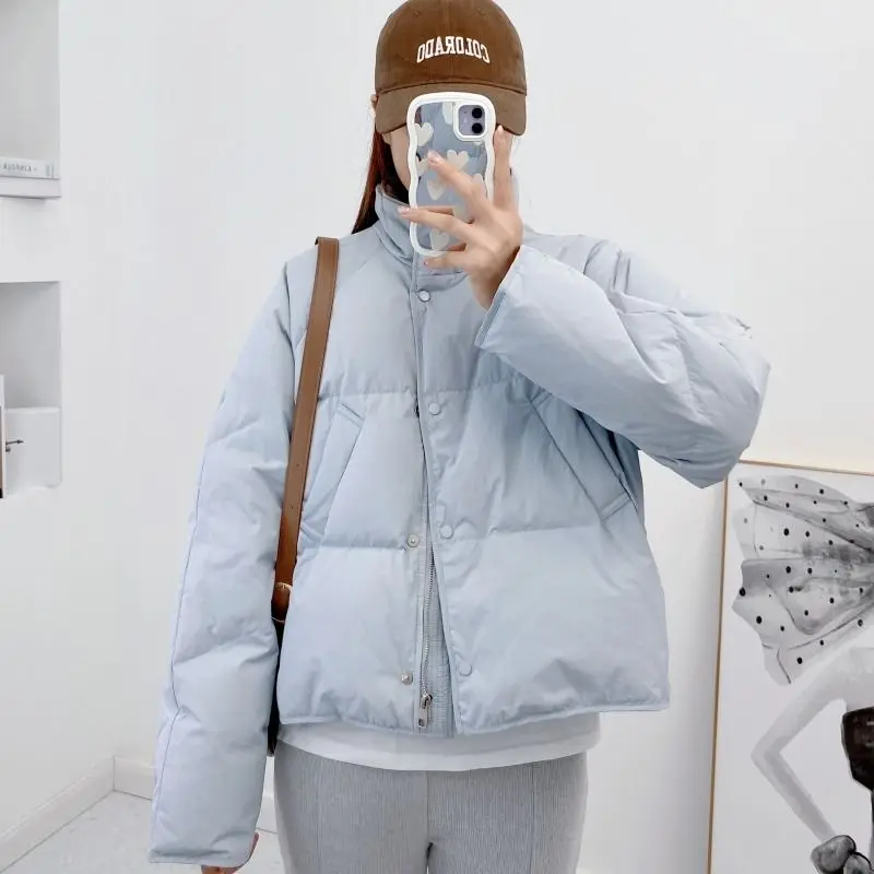 

Winter Parkas For Women Stand Collar Long Sleeve Loose Warm Tops Fashion Chic Solid Allmatch Autumn Outerwear