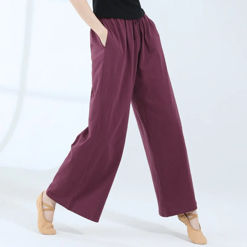 

customized modern dance pants chinese dance wide leg yoga practice loose straight leg pants dance ballet gymnastics adult