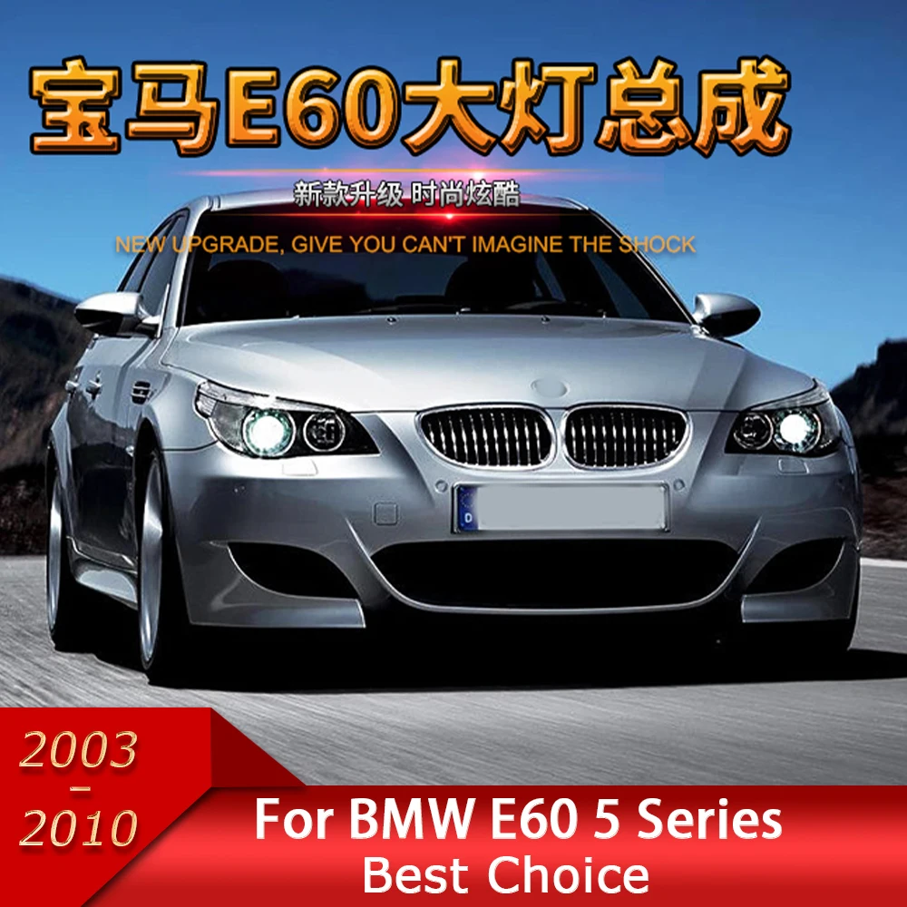 

Car Lights for BMW E60 2003-2010 5 Series 520i LED Auto Headlight Assembly Upgrade Angel Eyes Design Bicofal Lens Accessories