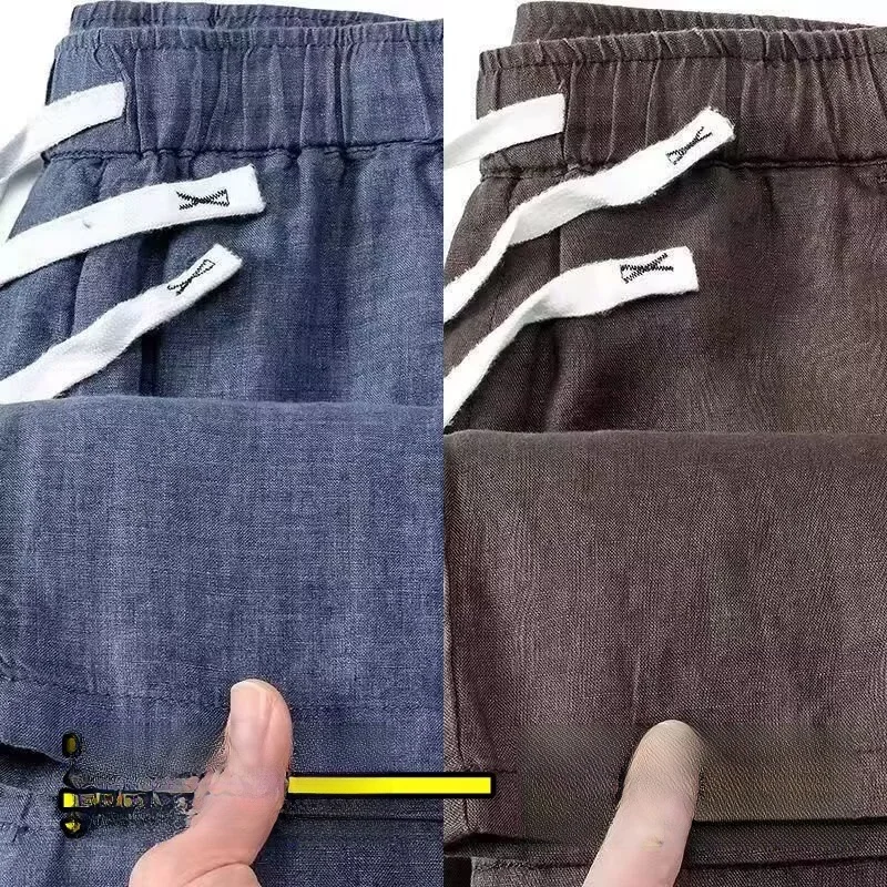 

Lightweight Summer Cotton Linen Qui Dry Casual Sports Pants for Men Straight Leg Anti Dir Wear Resistant Workwear Trousers