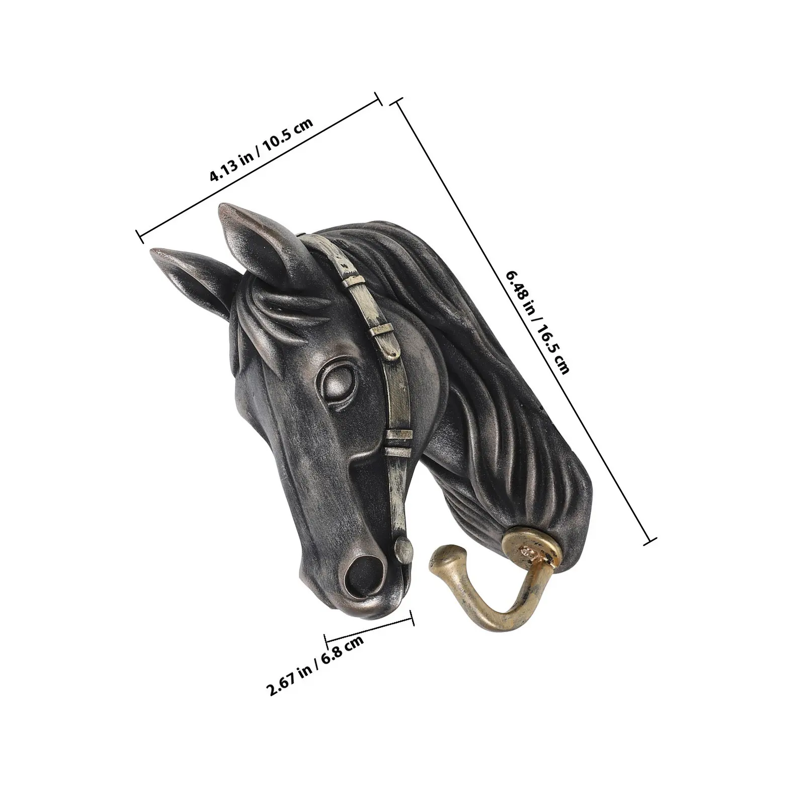 Horse Wall Hook Rustic Heavy Duty Animal Shape Hanger Decorative Coat Hat Bag Hook for Entryway Bedroom Home Decoration