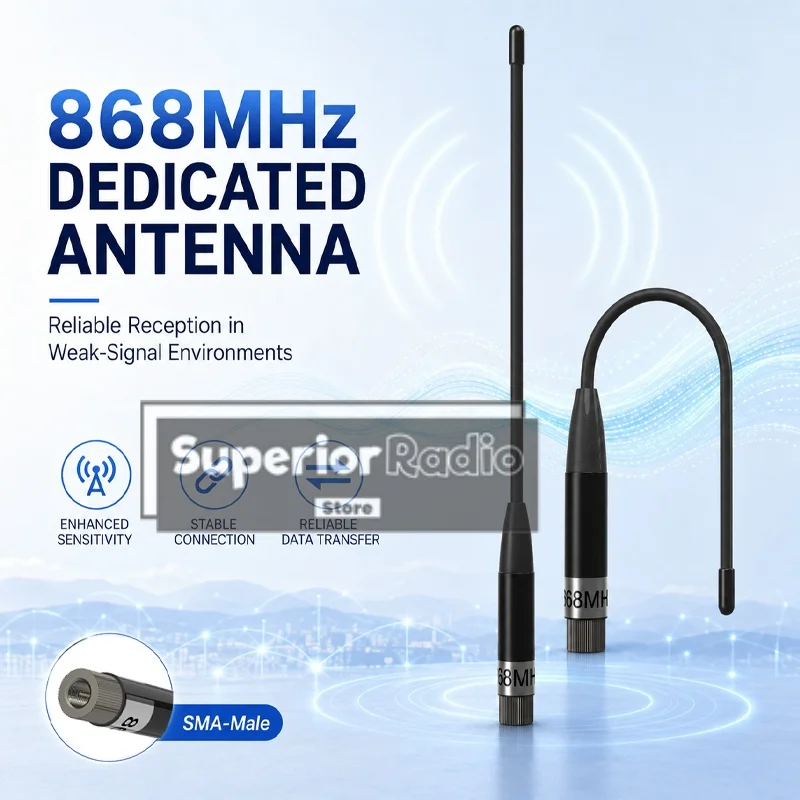 868MHz LoRa Antenna SMA Male 19.7cm High Gain RF Antenna for LoRaWAN Gateway IoT Sensor Wireless Module Communication 1/2/5PCS