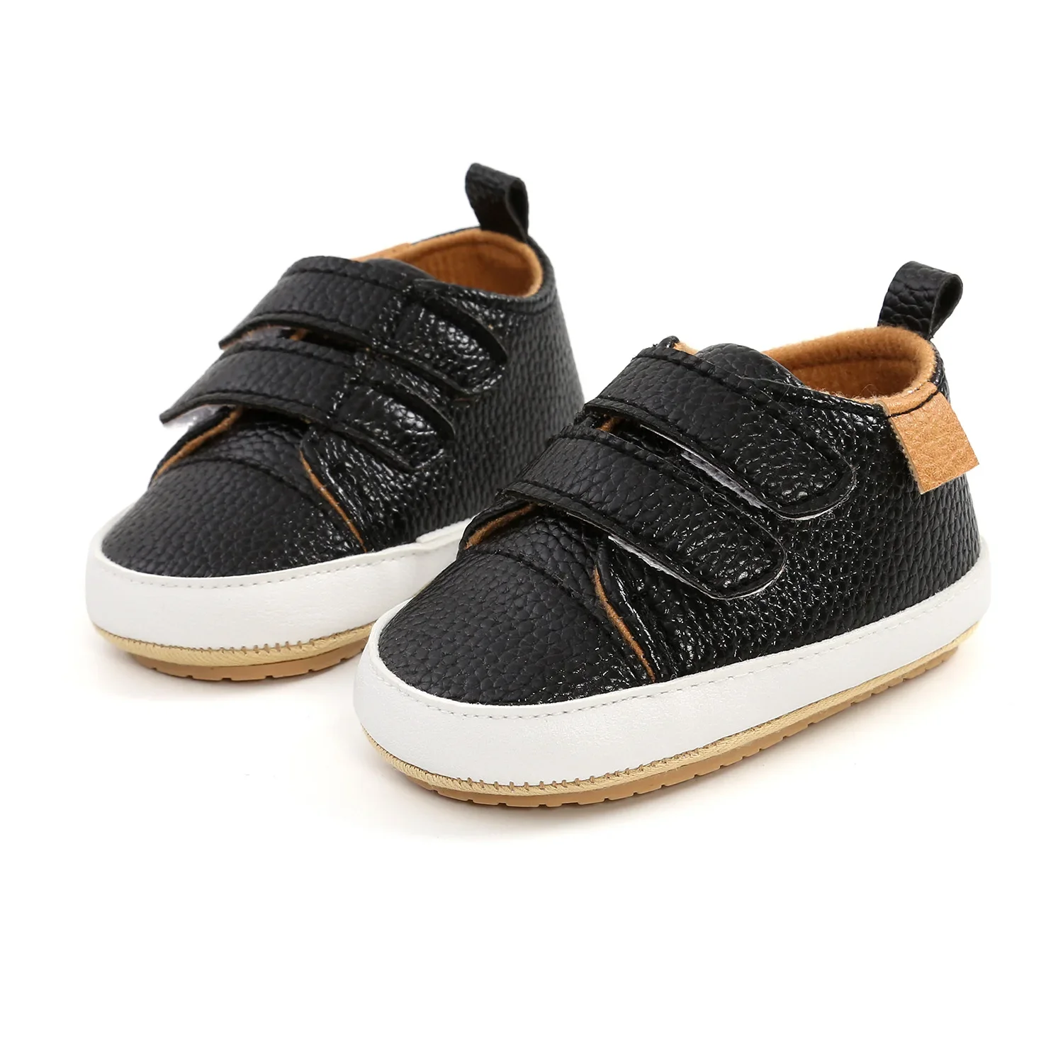 Meckior-zapatos clásicos de piel sintética para bebés, mocasines antideslizantes con suela de goma, para primeros pasos, Unisex