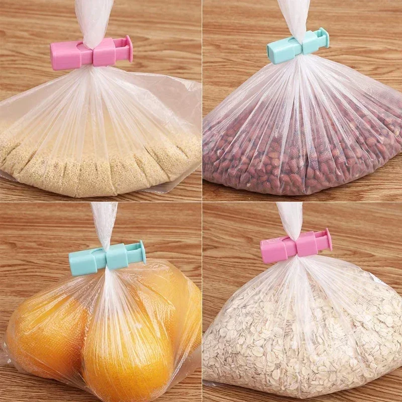 Food Sealing Bag Clip Reusable Fresh Food Storage Tools Plastic Sealer Clamp Snack Bread Seal Bag Home Kitchen Storage Clips