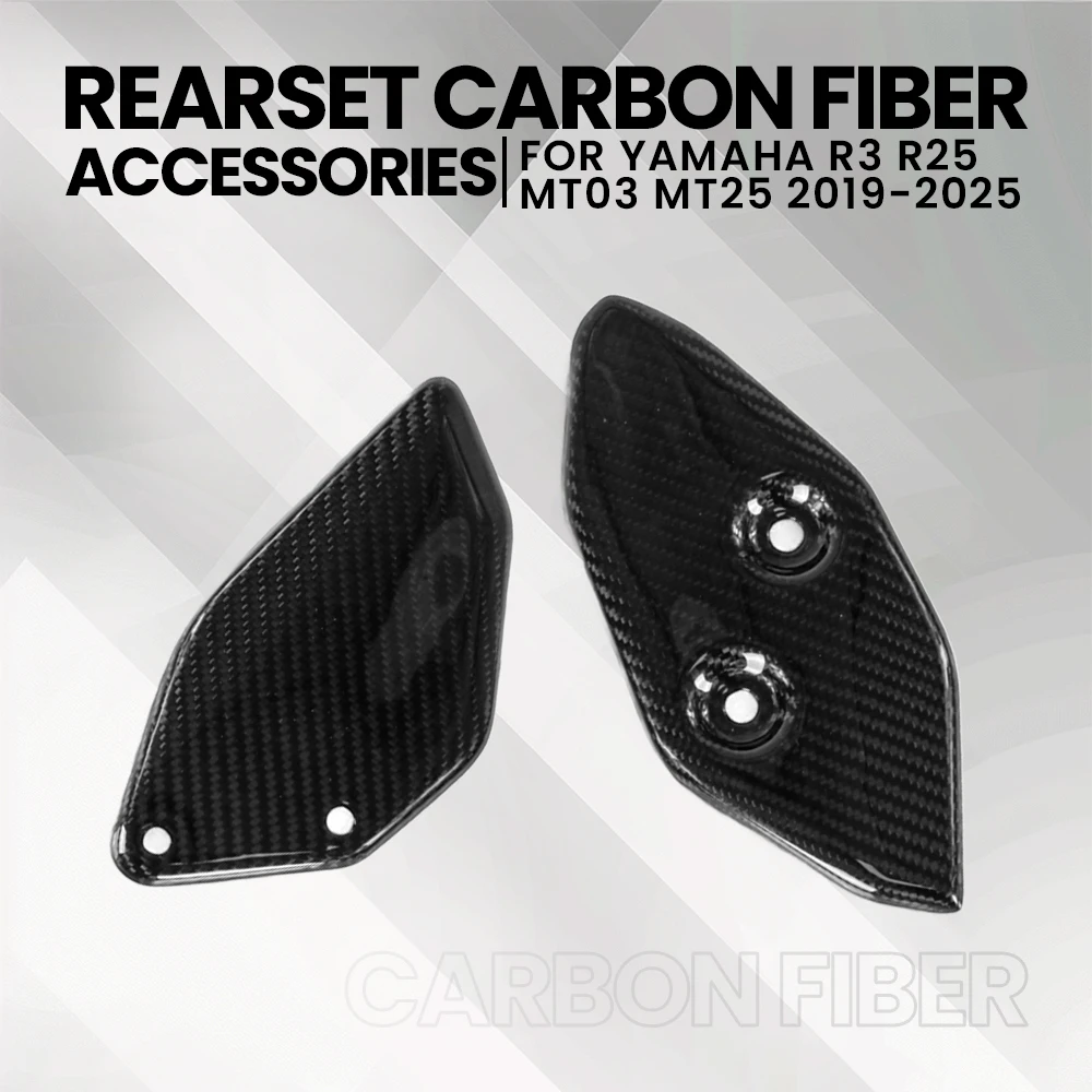 Motorcycle Heel Guard Protector Carbon Fiber Foot Wing Rearset Footreat moto Accessories For R3 R25 MT03 MT25 2019-2025