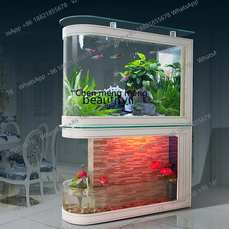 

K185 Fish Tank Aquarium Living Room Home European Style Water Curtain Wall Landscape Ecological Partition Glass