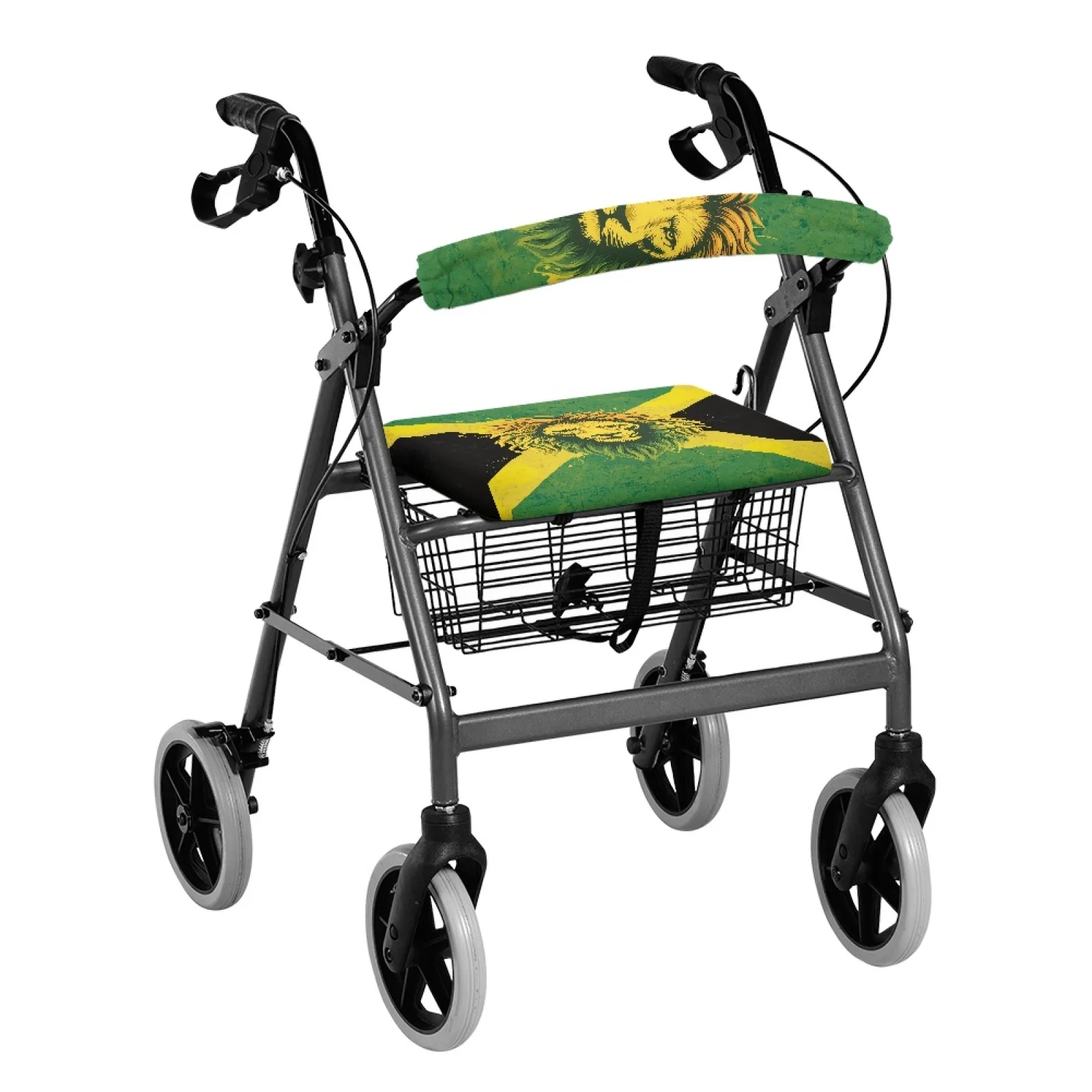 Coloranimal Skin Friendly Walker Protection 2 Pieces Walker Seat Set for Ladies for Neighborhoods Lion Pattern