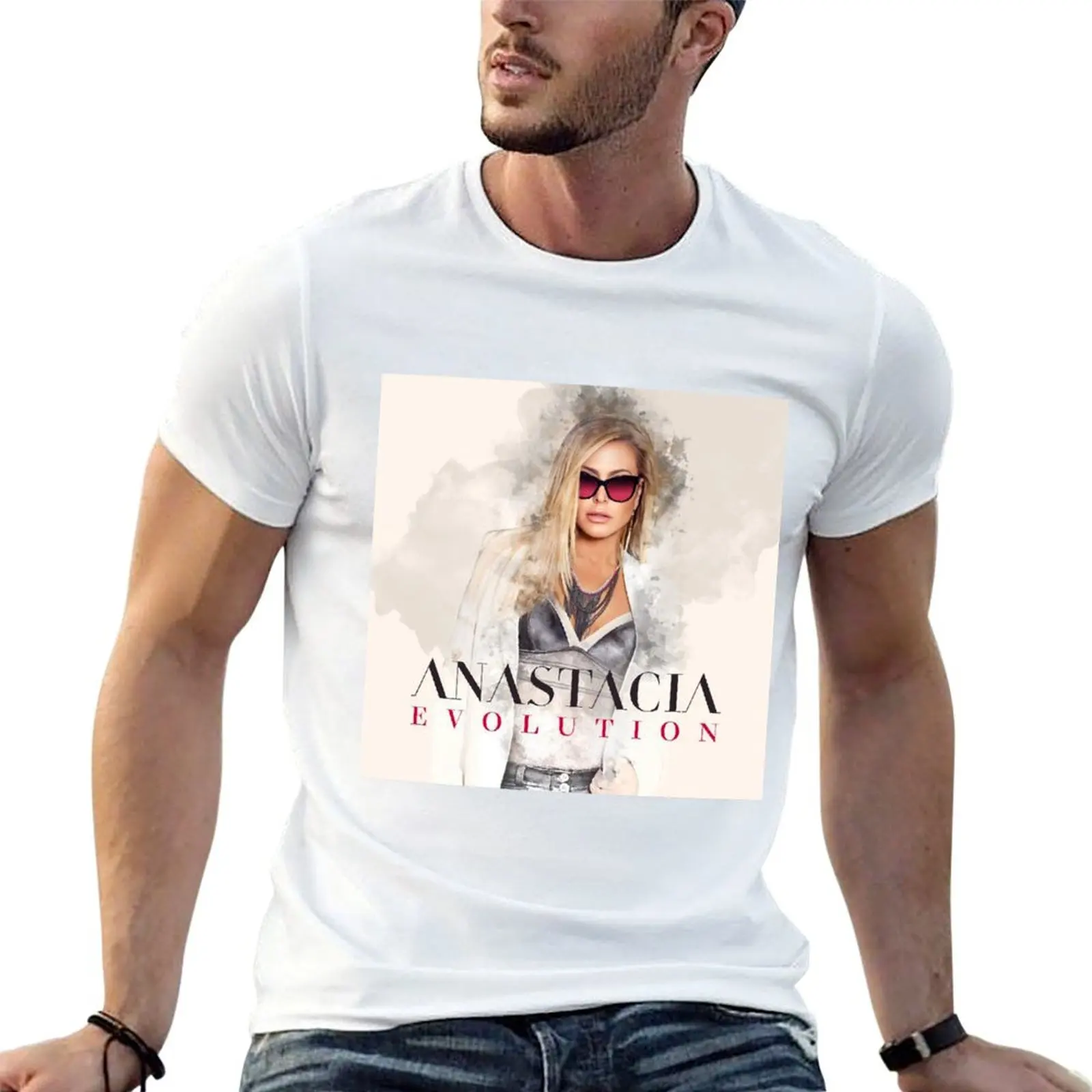 Camiseta anastacia rokoksampurna mild evolution para hombre, camiseta de algodón con estampado de anime, camisetas divertidas para hombre