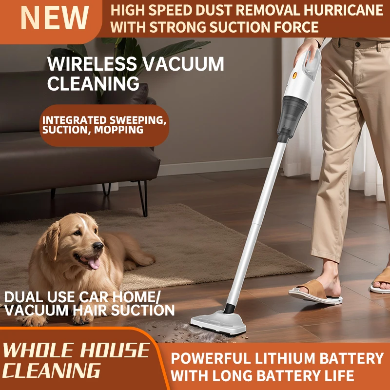 Portable Handheld Wireless Car Vacuum Cleaner 19000Pa Powerful Suction Mini Cordless Vacuum Cleaners for Auto/Home/Office/Pet