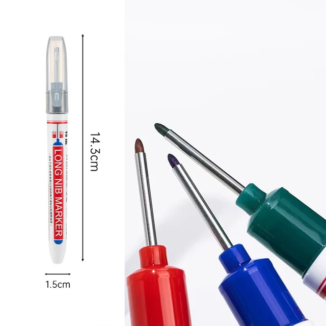 4-80Pcs 2cm Waterproof Long Head Markers Deep Hole Marker Pen for Metal Carpenter Red/Black/Blue/Green Ink Woodworking Tools 5 4-80Pcs 2cm Waterproof Long Head Markers Deep Hole Marker Pen for Metal Carpenter Red/Black/Blue/Green Ink Woodworking Tools 5