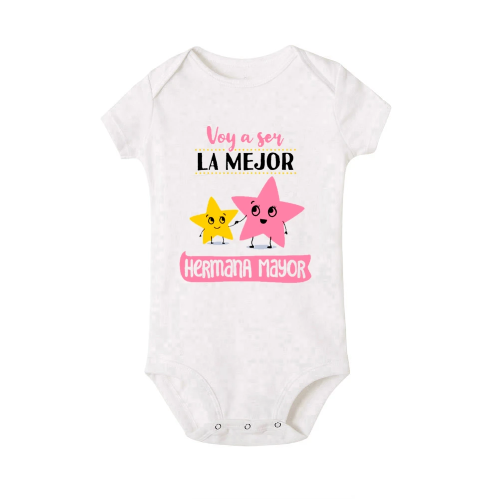 Im Going To Be The Best Big Sister Baby Romper Toddler Jumpsuit Short Sleeve NewBorn Rompers Pregnancy Announcement Clothing