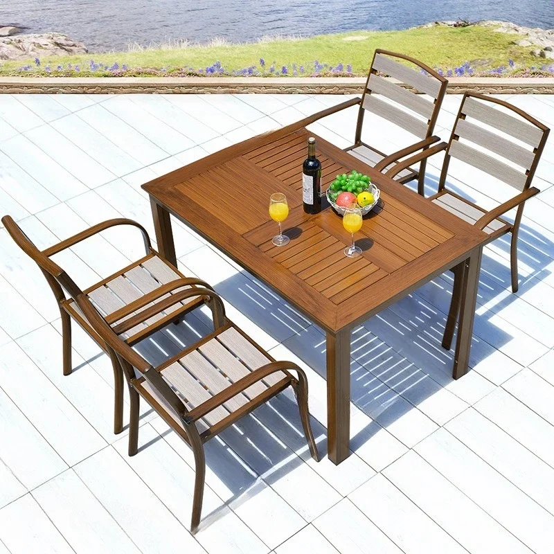 Kafe tahan air di luar ruangan, restoran bergaya retro barat, balkon, taman