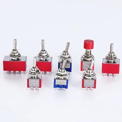 5PCS SPDT DPDT Reset Latching Toggle Switch 125V6A MTS-302  Mini Miniature Toggle Switch MTS-403 ON-ON Mini Toggle Switches