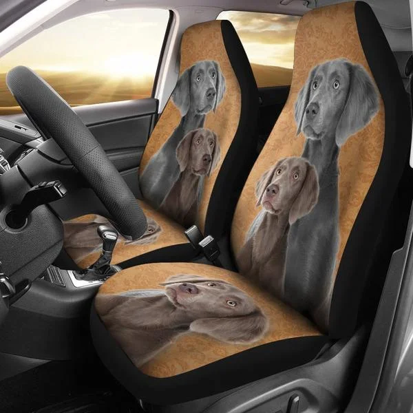 Cute Weimaraner Dog Print Car Seat Covers 2pcs Car interior accessories printed pattern fits most car seat covers dog