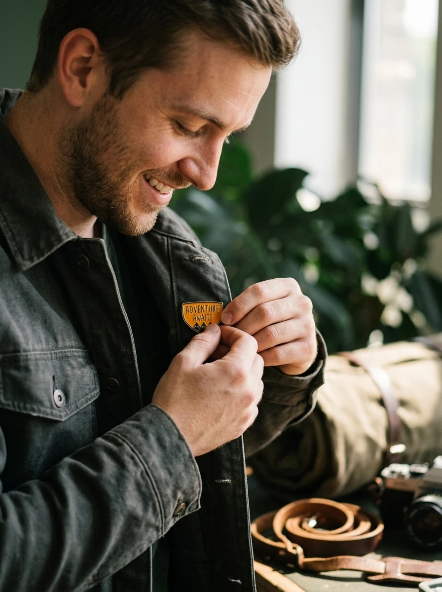 Classic Adventurer Climbers Badge Inverted Triangle Adventure Awaits Enamel Pins Mountain Peak Pattern Brooches