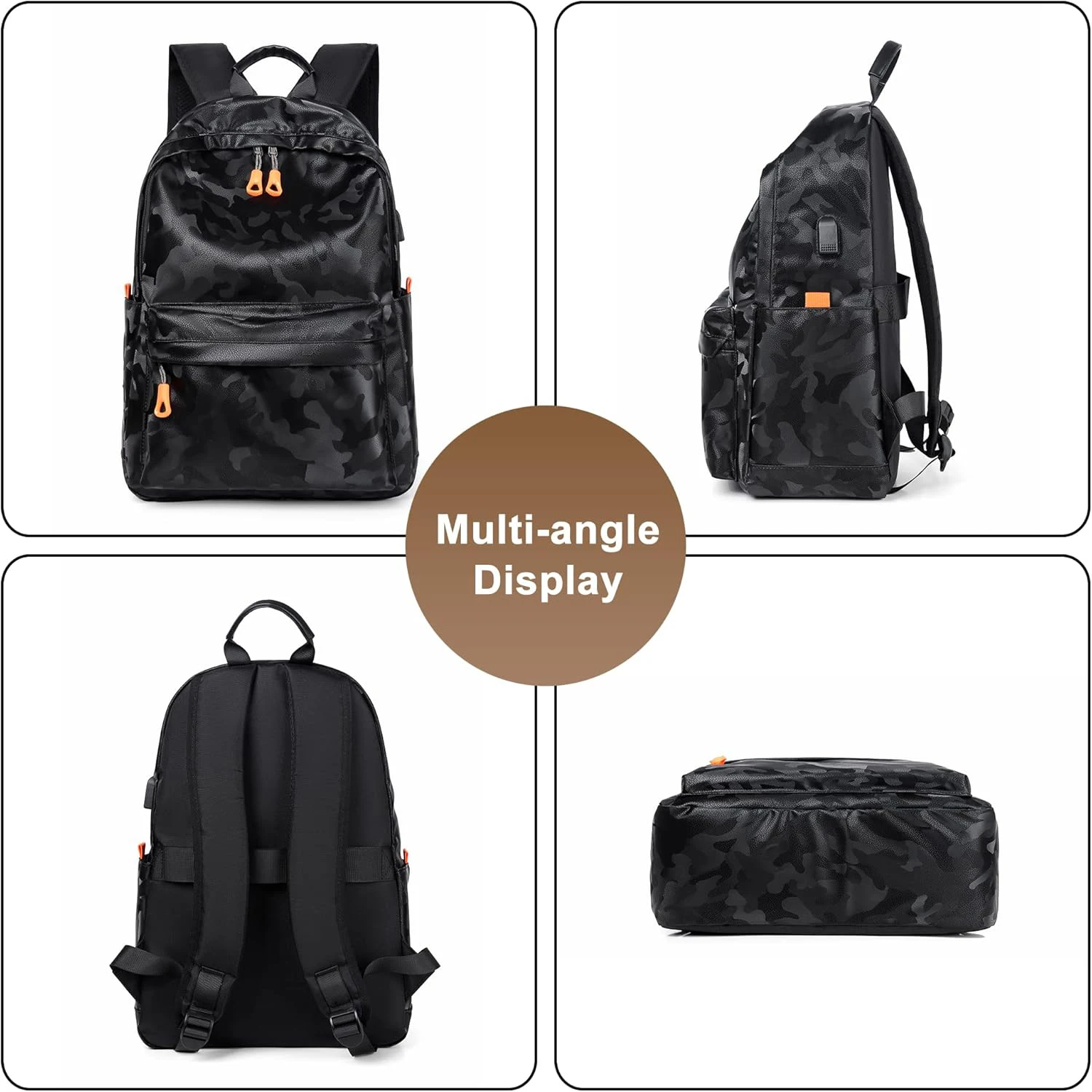 High-density Oxford fabric Camouflage Casual Men's Backpack Waterproof Large Capacity Travel Works College 14Inch Laptop Daybag