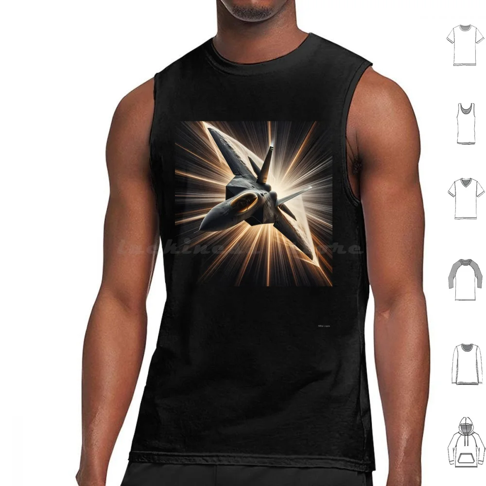 Stealth F22 Raptor Air Force Tank Tops Vest Sleeveless Raptor F22 F 22 Jet Fighter Military Stealth Usaf Airplane Plane F 22