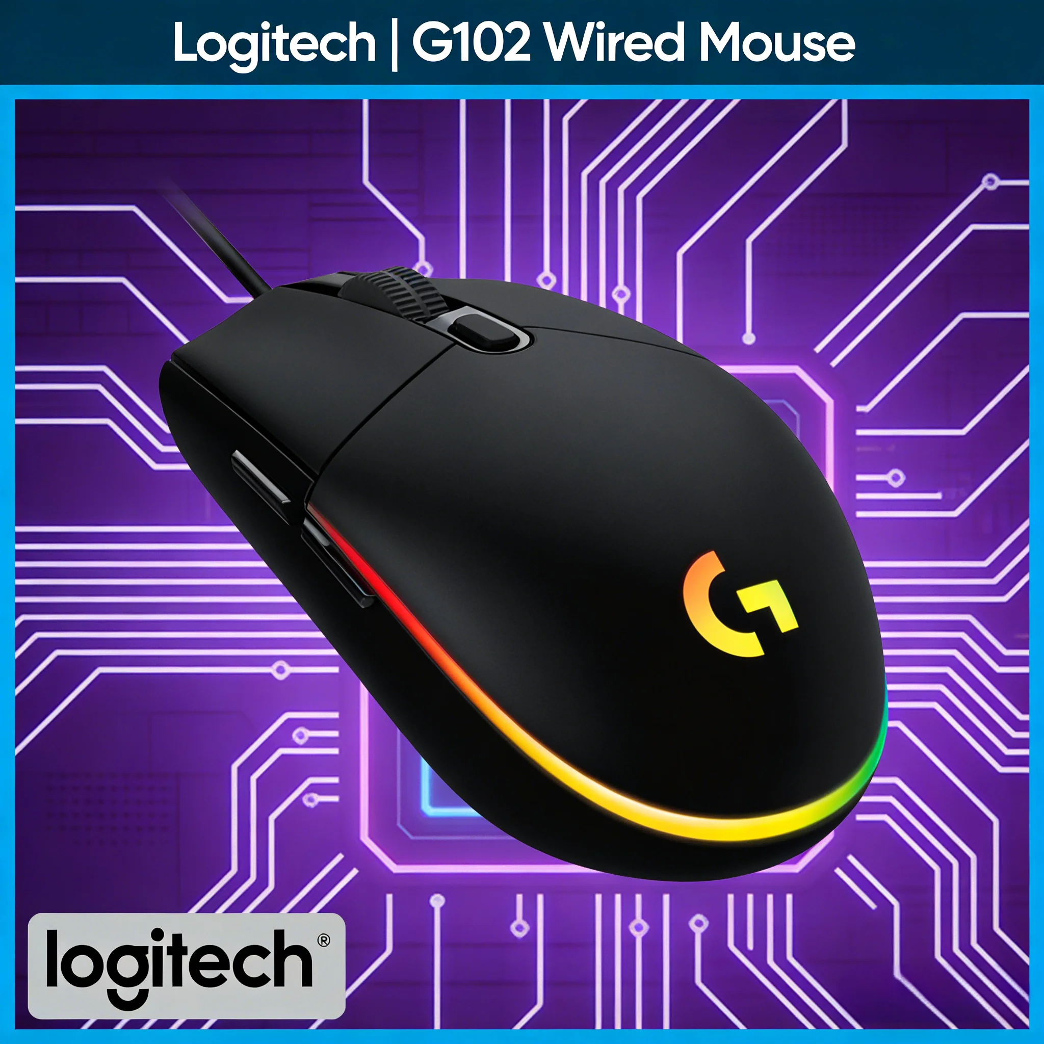 

Игровая мышь G102 начального уровня, для офиса и игр, двойного назначения, высокая точность